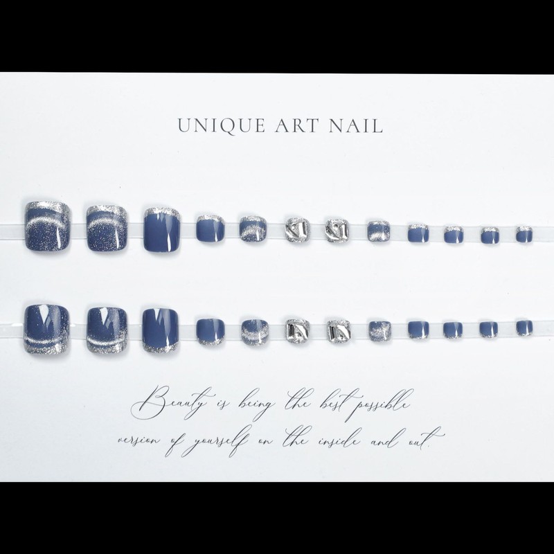 SEMTIM F-034 Nail Tips, 24 Sheets, Thumb False Nails, Foot