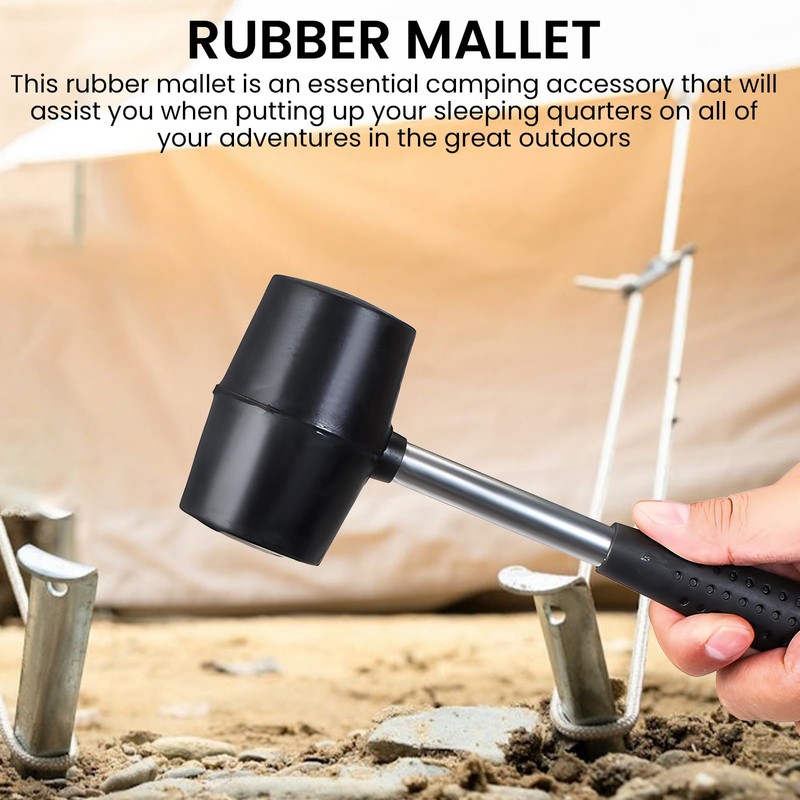 YCLFHOO Rubber Mallet,12oz Camping Hammer with Sturdy Handle,26 * 8cm