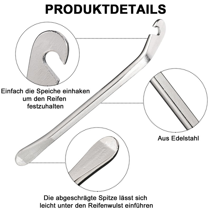Opopark 8-Piece Bicycle Tyre Lever Set, Bicycle Spoke Wrench Professional