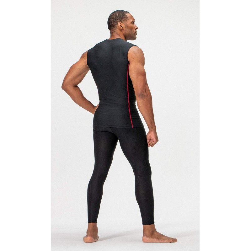 DEVOPS 3 Pack Men's Athletic Compression Shirts Sleeveless (2X-Large, Black/Black/Black)