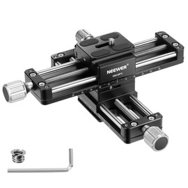 NEEWER 4 Axis Macro Focusing Rail, 360° Rotatable Aluminum Alloy Rail Slider with Acra Type Quick Release Plate & 1/4" Screw for Camera Camcorder Film Macro Photography Close Ups, GM-MP3