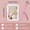 YEKKOPT Pink Rechargeable Vanity Mirror with Lights, 10"×7" LED Makeup