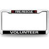 Fire Rescue Volunteer License Plate Frame Metal Firefighter Support Rattle-Proof