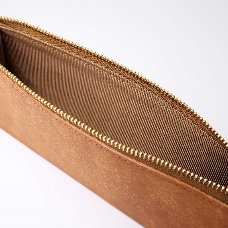 Slip-On Pen Case, PB Zipper Pen Case, L, IPV-6501, Cognac