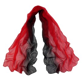 Fashionable Soft Chiffon Scarf - Pantonight Black and Red Dontrbst Color Stitahing Chiffon Scarf (COL 703)