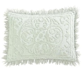 Beatrice Home Fashions Medallion Chenille Bedspread, King Sham, Sage
