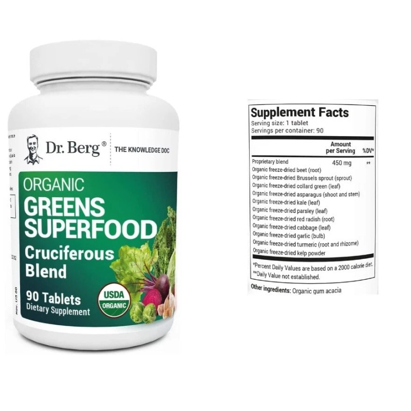 Dr. Berg Nutritionals Dr Berg Organic Cruciferous Support 90 Tablets,