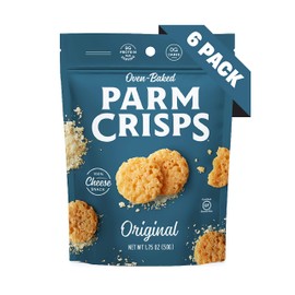 ParmCrisps - Original Cheese Parm Crisps, Made Simply with 100% REAL Parmesan Cheese | Healthy Keto Snacks, Low Carb, High Protein, Gluten Free, Oven Baked, Keto-Friendly | 1.75 Oz (Pack of 6)