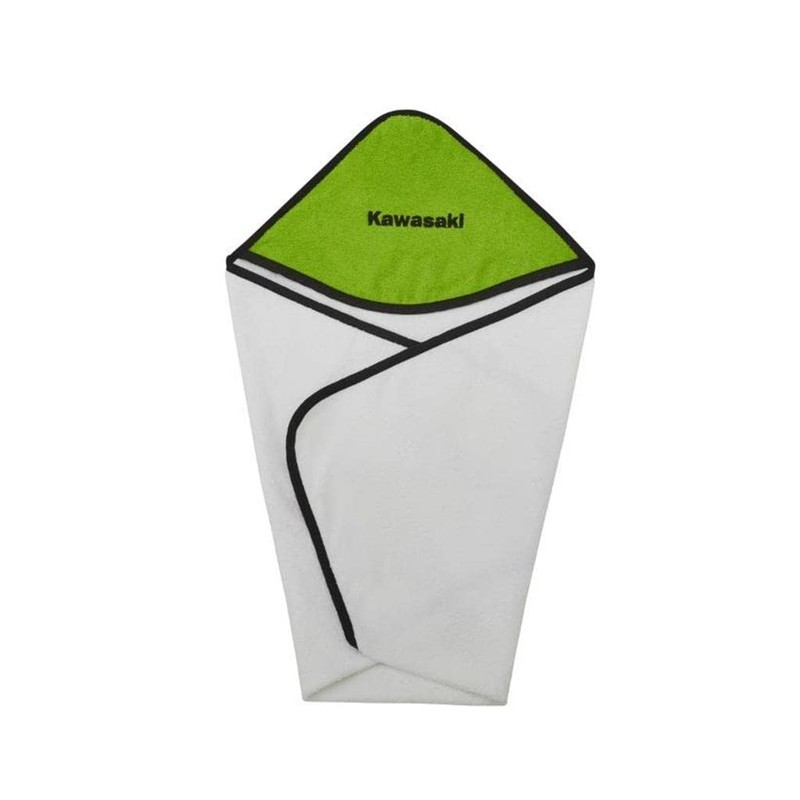 Kawasaki Baby Hooded Towel Baby Towel, white green