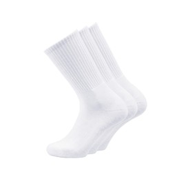 Paquete de 3 calcetines para hombre, ligeros, duraderos y cómodos para uso activo y diario, Blanco, 10-13