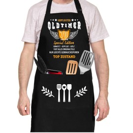 70th Birthday Man Gifts BBQ Apron for Men Funny Cooking Apron 70th Birthday Gift Kitchen Apron Cotton Apron Black Men Gift Ideas Birthday, BBQ Party