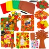 Winlyn 12 Sets Fall Craft Kits Fall Thanksgiving Picture Frame Decorations Art Sets Tree of Thanks Turkey Owl Smile Face Pumpkin Autumn Leaf Foam Stickers Arts and Crafts for Kids Party Activities