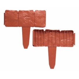 コモライフ レンガ石調ガーデンフェンス 10枚組 庭 ガーデニング 花壇 10枚で約2.4m 連結 簡単設置