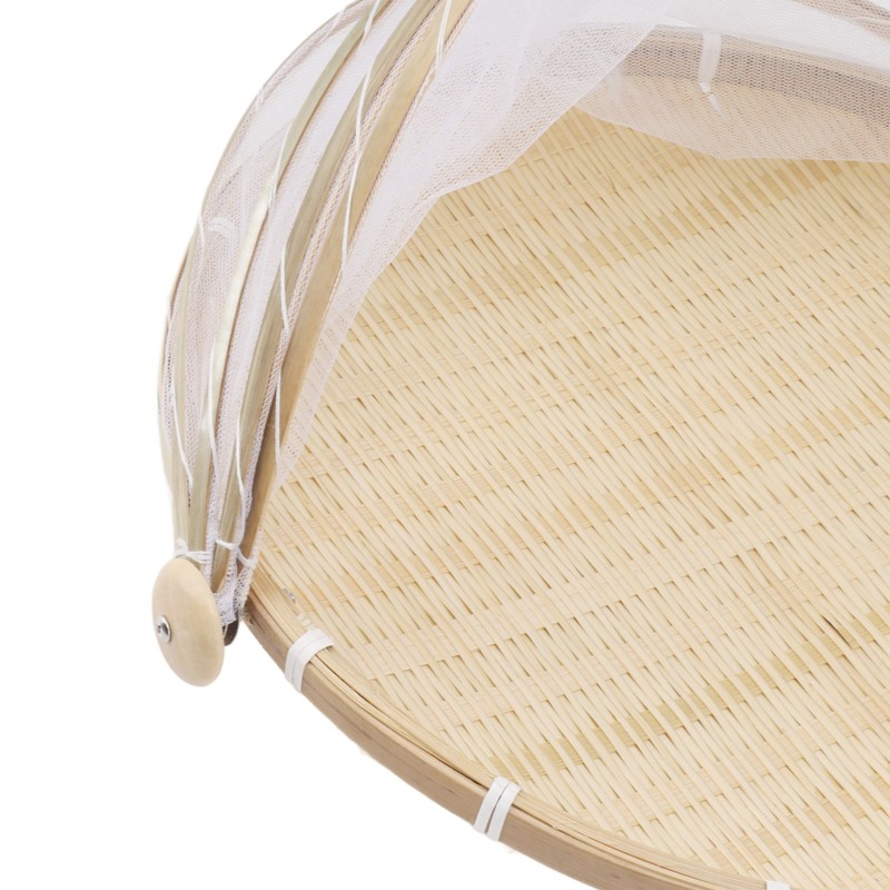 2Pcs Food Serving Tent Basket Fly Skeeter Insect Resistant Bamboo