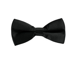 Classic Pre-tied Bow Tie Adjustable Length Satin Bowtie for Mens Women Wedding Party (Black)