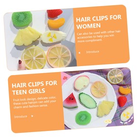 WOONEKY 10pcs Cute Fruit Hair Clips for Small Hair Accessories Kawaii Design for Birthday Cosplay and Daily Wear Durable and Charming Hairpins Occasion