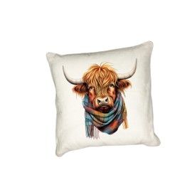 Anonymous Gifting Highland Cows in scarves printed cushion cover - perfect for Highland Cow lovers