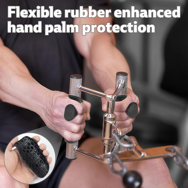 Rubber Gym Grips Fingerless Workout Grips - Ergonomic Rubber Hand