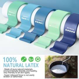 Set of 5 Fitness Bands, Resistance Bands, Elastic Resistance Bands with 5 Strength Levels, Natural Latex, Gymnastics Band for Men and Women for Home Fitness, Strength Training, Yoga, Rehabilitation
