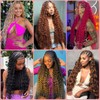 Dark Blue Braiding Hair Pre Stretched With Blue Boho Deep