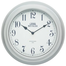 Kitchen Craft 25.5 cm Living Nostalgia Indoor Wall Clock, French Grey
