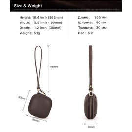 CONTACT'S FAMILY Case for Beats Powerbeats Pro, Portable Genuine Leather Headphone Case, Compatible with Beats Powerbeats Pro with Wrist Strap and Key Hook (Coffee)