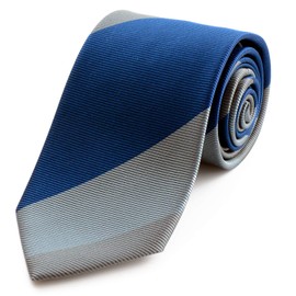 MICHIKO LONDON Brand Necktie, Made in Japan, Silk Jacquard Woven Pattern, Block Stripe (B Pattern), B pattern