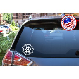 Sunset Graphics & Decals Adopt Rescue Foster Decal Vinyl Car Sticker | Cars Trucks Vans Walls Laptop | White | 5.5 inches | SGD000345