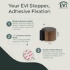 EVI Door Stoppers | Leather Brass Door Stop - Adhesive