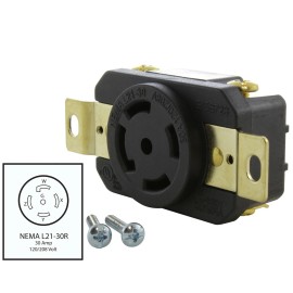 AC WORKS® 30 Amp 3-Phase 120/208 Volt NEMA L21-30R DIY Replacement Outlet by AC WORKS®