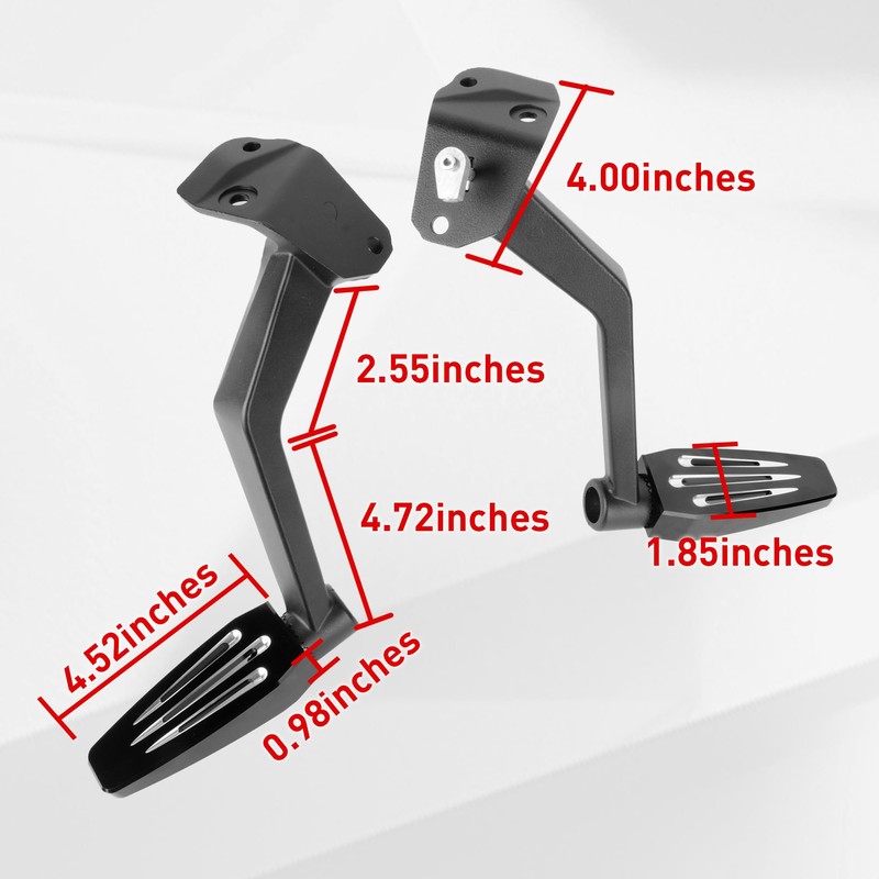 Hutexico Passenger Foot Pegs Adjustable Foot Boards Easy Install Rear