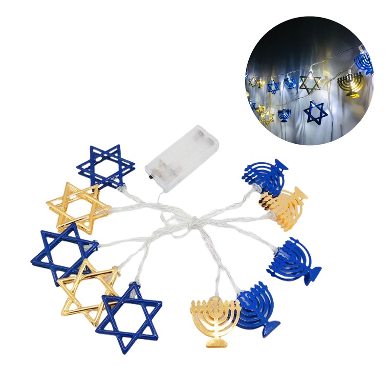 LED Hanukkah String Lights Hexagonal Star Fairy Light 3 Meters