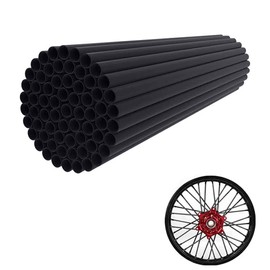 JFG RACING Bike Spoke Covers,Universal 72Pcs Dirt Bike Spoke Skins Wheel Wraps for 8"-21" Rims for Dirt Pit Bike Motorcycle Bicycle Wheelchair Decoration - Black