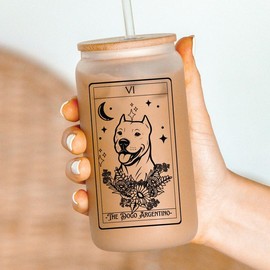Dog Tarot Card Tumblers, dog mom tumbler,:_Dogo argentino