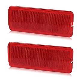 HERCOO Premium Interior Door Reflectors Red Front & Rear Reflector Light Cover Compatible with Ford Excursion 2000-2005, F250 F350 F450 F550 Super Duty 1999-2007, Pack of 2