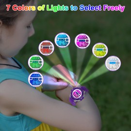 Viecaeio Kids Watches Digital Sport Watches for Boys Girls Colorful Lights Waterproof Ages 5-17 Purple