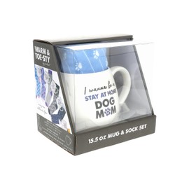 Pavilion - I Wanna Be A Stay At Home Dog Mom - 15.5 oz Mug & Novelty Patterned 9-13 US Women Pawprint K-9 Puppy Doggy Rescue Adoption Dog Mom Wife Girlfriend Gift Present