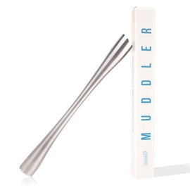 barmate Stainless Steel Muddler - Long Bar Muddler with Ergonomic Handle for Easier Crushing Cocktail Ingredients