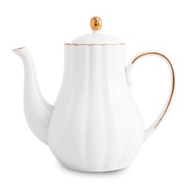 Agyiuns Tea Pot, Porcelain Teapot 37oz，tea pots for tea party，Tea Infuser Pots for Blooming loose Leaf Tea(White)