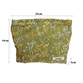 Vintage Floral Cosmetic Bag Large Zippered Travel Toiletry Organizer Flower Pattern Makeup Pouch Bag for Women