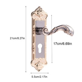 Interior Door Lock, European Style Door Handle Lock Set Aluminum Alloy Vintage Door Lock, Antique Door Lock for Office Home Bedroom Bathroom