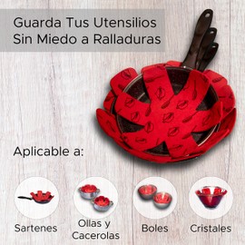 Pot and Pan Protector Non-Slip Pot Separator for Protection of Paella Plates Kitchen Utensils Casseroles and Tableware