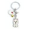 [KOYOKOMA] Dog Keychain with Bell Ring Dog Schnauzer Pomeranian Golden