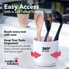 Rotating Extra Large White Plastic Utensil Holder Caddy with Sturdy