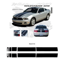 CarBeyondStore, Compatible with - Ford Mustang 2010 to 2012 with Lip Spoiler Wildstang Gloss Black Body Graphic Kit