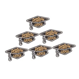 KONTONTY 6pcs Graduation Embroidery Patches for Clothes DIY Decorative Cloth Patches for Repairing Bags Hats Shoes Socks Multi Functional Accessories