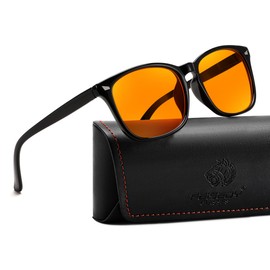 FEISEDY Gaming Blue Light Glasses for Men Amber Lenses for Computer Eyeglasses Reduce Eyestrain Sleep Glasses B2519