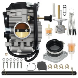 250 Carburetor for Yamaha Bear Tracker 250 YFM250 Bear Tracker YFM250X ATV Carb with Intake Manifold and Petcock Replace 4XE-14140-13-00