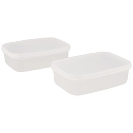 Nagao S-54 Storage Container, Easy to Clean, Square, Polypropylene, 26.9 fl oz (760 ml), Set of 2,