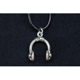 Miniblings Headphone Chain Necklace DJ Music Band Headphones Acrylic Glass Silver Leather Handmade Fashion Jewellery Link Chain Silver-Plated, Metal